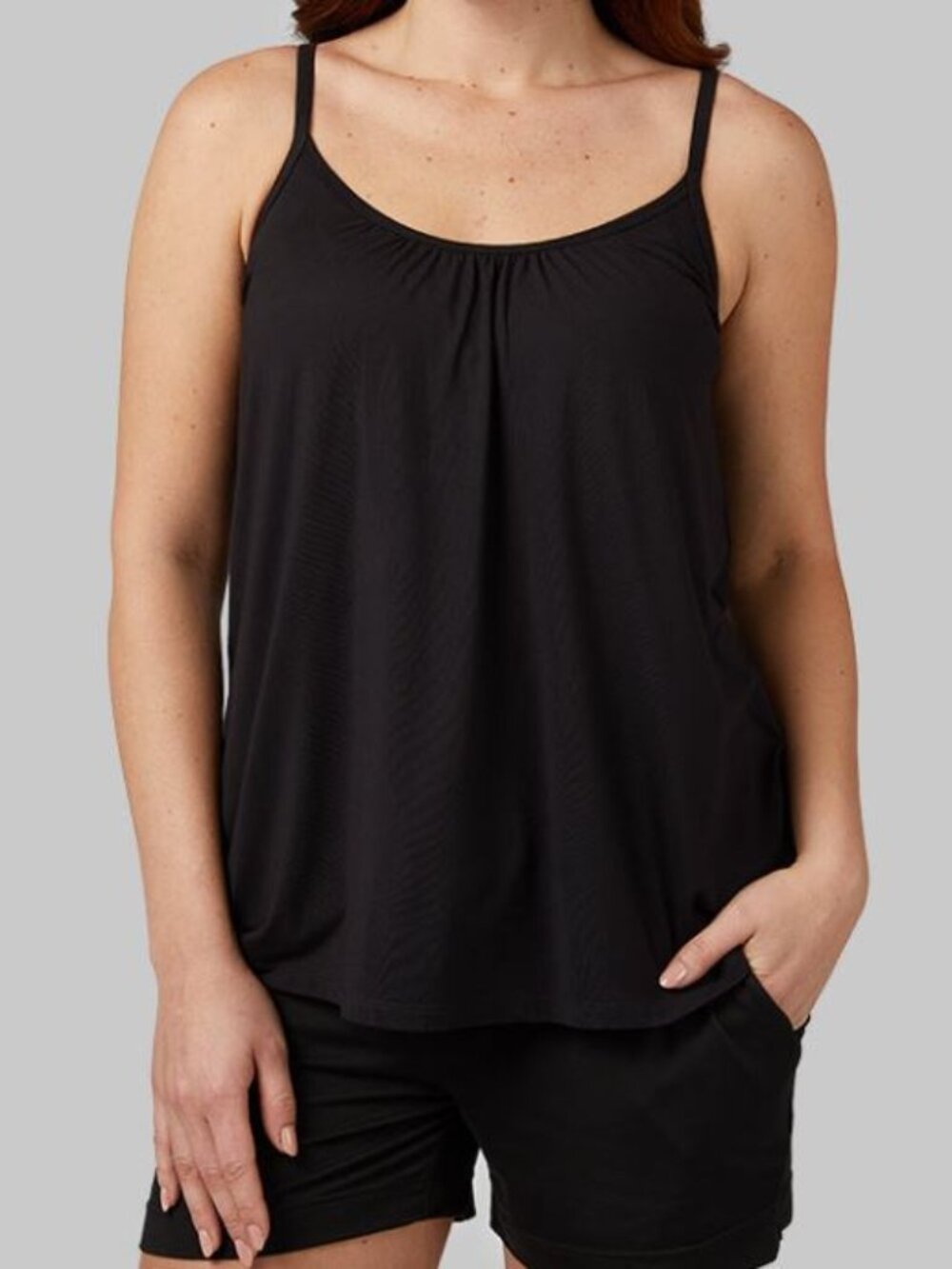 32 Degrees WOMEN'S COOL FLOWY BRA CAMI, black, Size XL (0618XL)